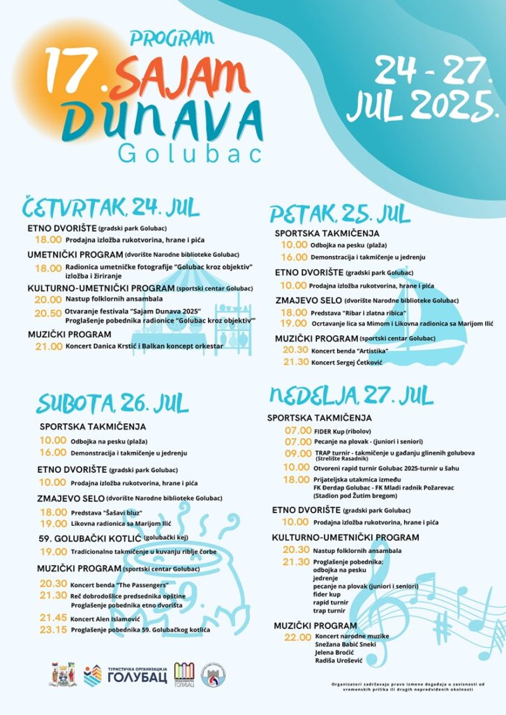 Svi putevi vode u Golubac: Počinje 17. Sajam Dunava 9 Sajam Dunava 2025 program