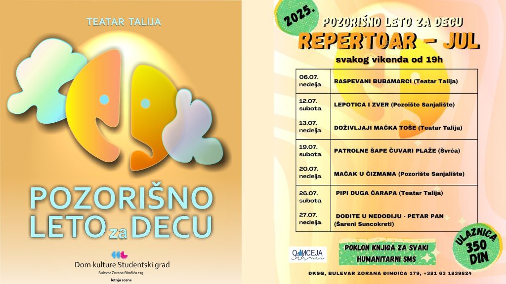 Pozorišno leto za decu: Počinje Talija festić 8 talija festic pozorisno leto za decu