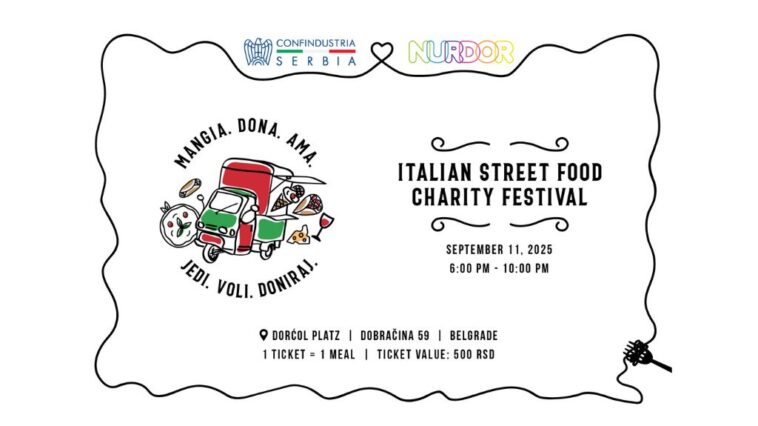 Jedi. Voli. Doniraj: Italian Street Food Charity Festival 11. septembra na Dorćol Platzu 7 Italian Street Food Charity Festival